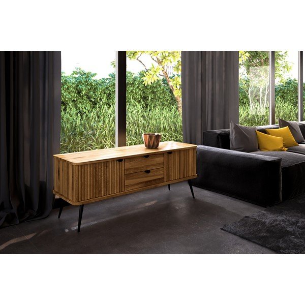 Niska komoda od hrastovine u prirodnoj boji 144x57 cm Kula - The Beds-image-4