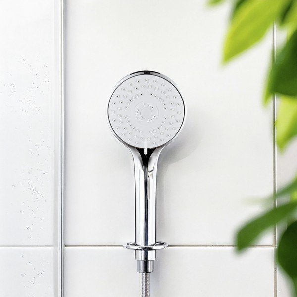 Plastična ručka za tuš u srebrnoj boji ø 9,5 cm Uno – Allstar-image-1