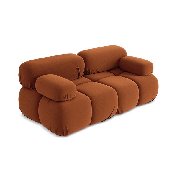 Narančasta baršunasti sofa 190 cm Lokua – Makamii-image-2