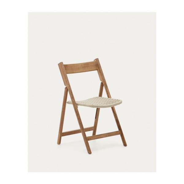 Bijela/u prirodnoj boji vrtna stolica od masivnog drveta Dandara – Kave Home