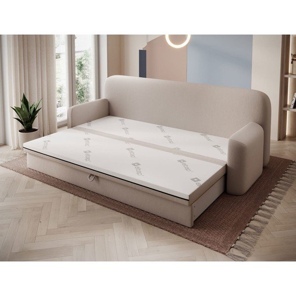 Bež baršunasti sklopiva/s prostorom za odlaganje sofa 236 cm Elioss – ELTAP-image-2