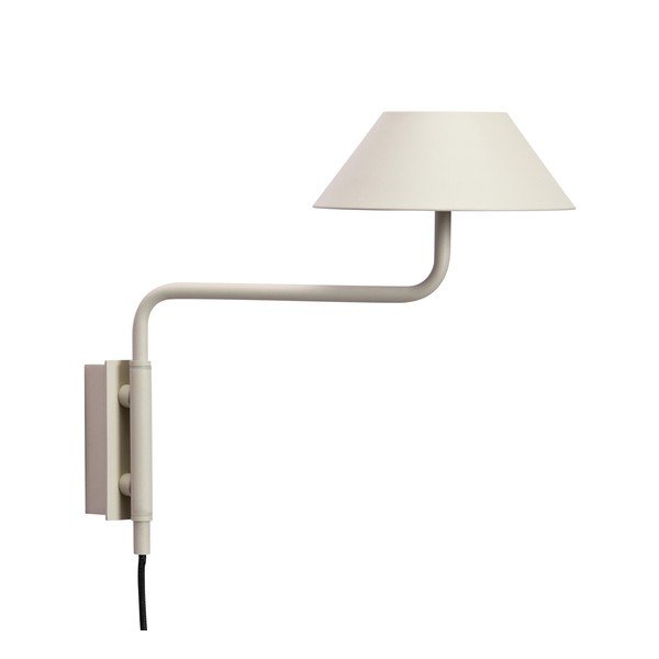 Bež metalna LED zidna lampa s mogućnosti zatamnjivanja s utikačem ø 30 cm Cover – Hübsch-image-3