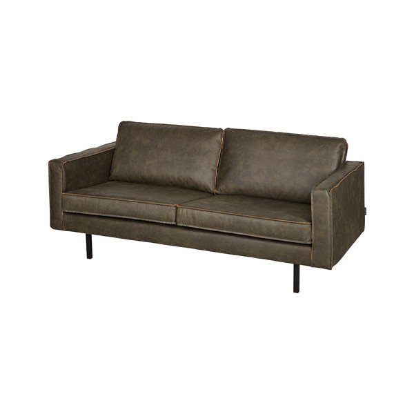 Tamnozeleni kauč s presvlakom od reciklirane kože BePureHome Rodeo, 190 cm-image-3
