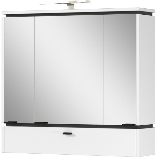 Bijeli kupaonski ormarić s ogledalom i rasvjetom 79x80 cm Modesto - Germania-image-1