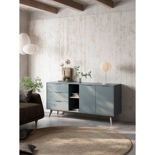 Komoda prljavo zelena 165x80x40 cm Pisco – Marckeric-image-1