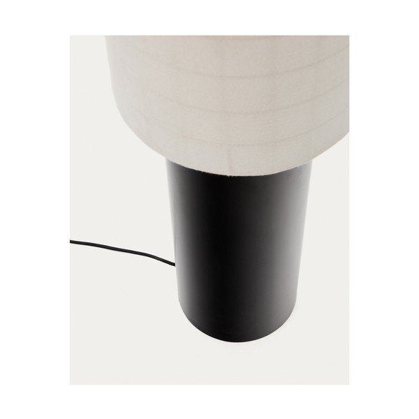 Bijela/crna stojeća svjetiljka s tekstilnim sjenilom (visina 142 cm) Dulan – Kave Home-image-4