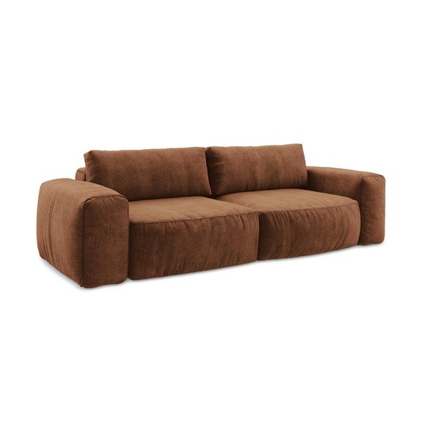 Sklopiva sofa od šenila boja terakote 275 cm Kuki – Makamii-image-2