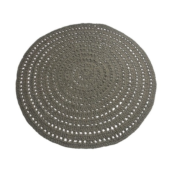 Tamnozeleni okrugli pamučni tepih LABEL51 Knitted, ⌀ 150 cm