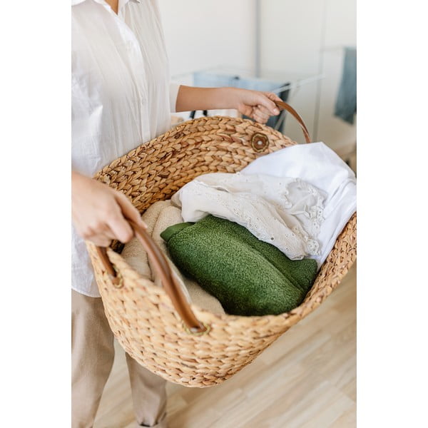 Košara za rublje od morske trave u prirodnoj boji 100 l Belize – Compactor-image-1