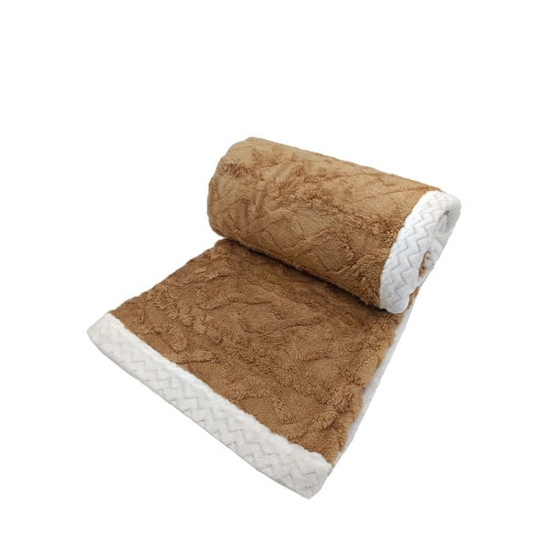 Smeđa deka od sherpa flisa 150x200 cm Island – My House