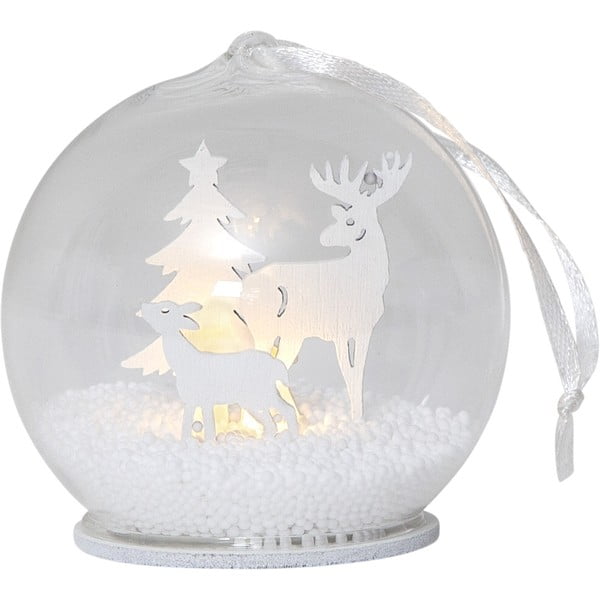 Bijeli svjetlosni ukras s božićnim motivom ø 8 cm Fauna – Star Trading