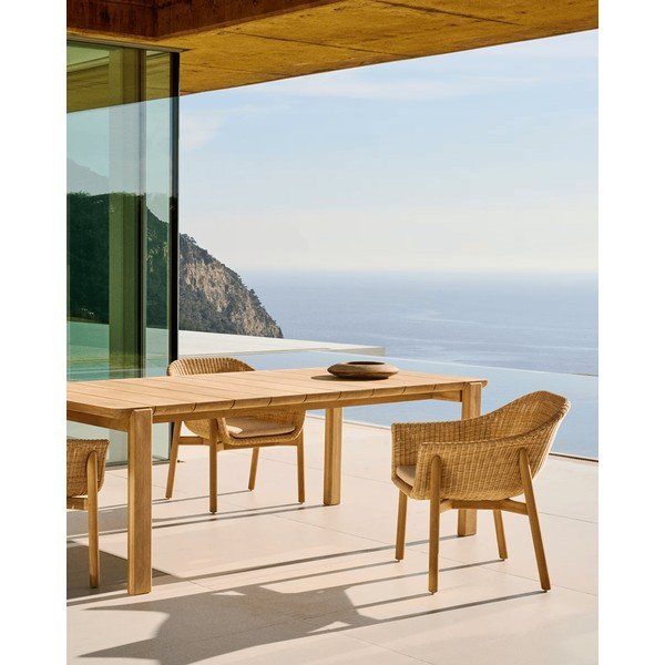 Vrtni stol od masivne tikovine 102x220 cm Icaro – Kave Home-image-1