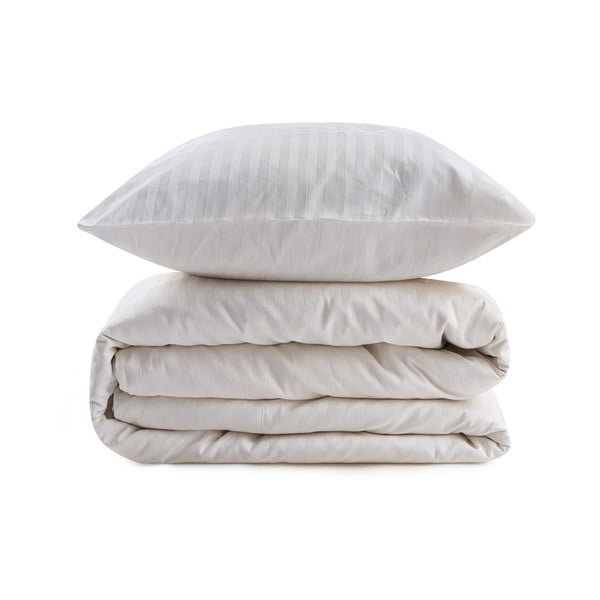 Krem posteljina za krevet za jednu osobu od pamučnog satena 140x200 cm Lilyum – Mijolnir