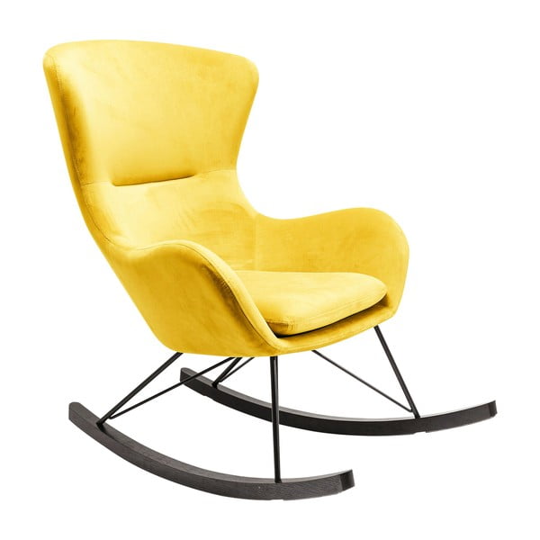 Žuta  baršunasta fotelja Oslo – Kare Design