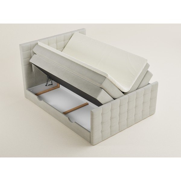 Krem boxspring krevet s prostorom za odlaganje 200x200 cm Tasca – Maison de Rêve-image-3
