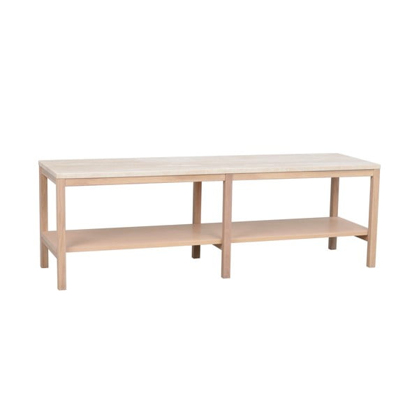 Bijeli konzolni stol s kamenom pločom 140x40 cm Orwel - Rowico-image-2