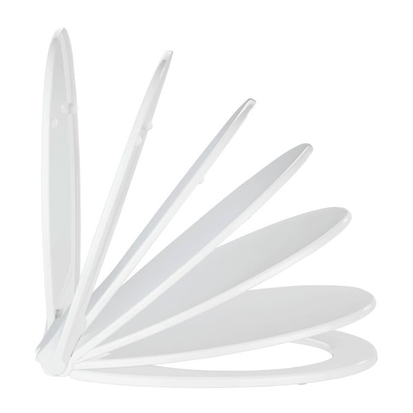 Bijelo sjedalo za toalet s lakim zatvaranjem Wenko Kos, 44 x 37 cm-image-3