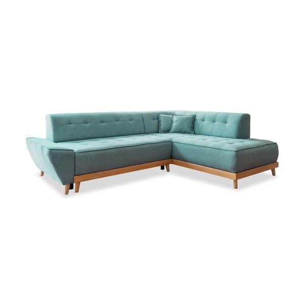 Tirkizna sklopiva kutna garnitura (s desnim kutom) Dazzling Daisy – Miuform