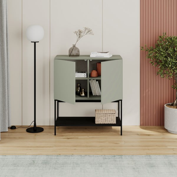 Zeleni/crni ormarić 80x90x40 cm Amira – Marckeric-image-2