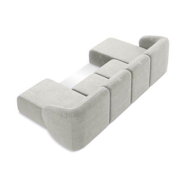 Svijetlo siva kutna garnitura od šenila (u obliku slova "U") Lani – Makamii-image-3