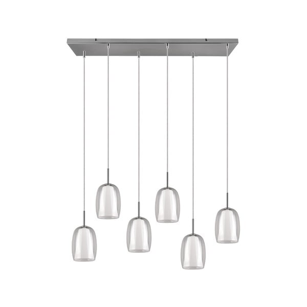 Viseća svjetiljka u srebrnoj boji sa staklenim sjenilom Barret – Trio Select