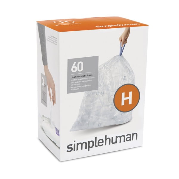 Vreće za smeće s trakom za zatezanje 60 kom 35 l H – simplehuman