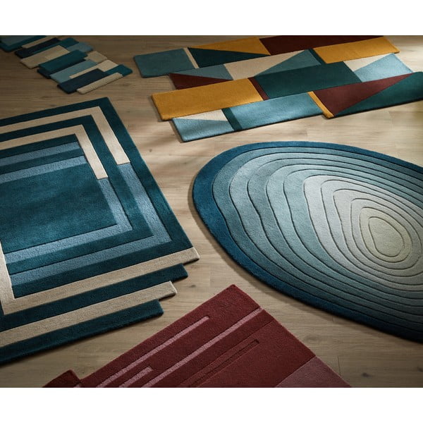 Plavi vunen tepih 160x230 cm Puddle Ombre Wool – Flair Rugs-image-4