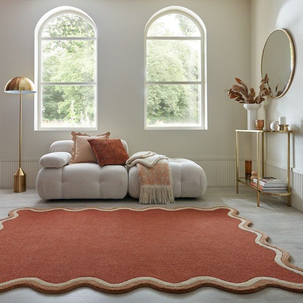 Ručno rađen tepih od mješavine vune boje terakote 120x170 cm Rivo Wool – Flair Rugs-image-1