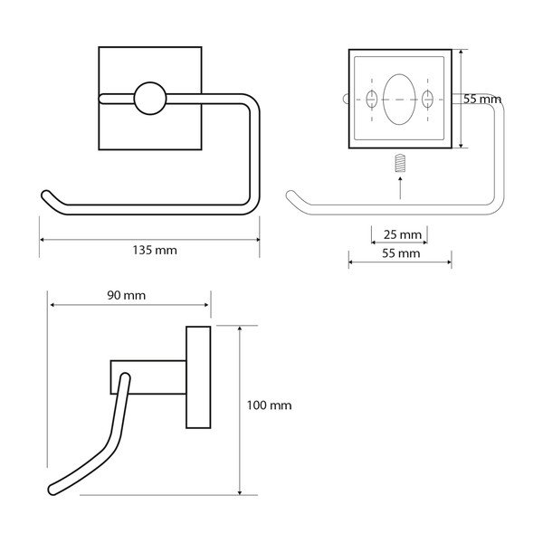 Mesingani držač za toaletni papir u srebrnoj boji Sapho X-Square-image-1