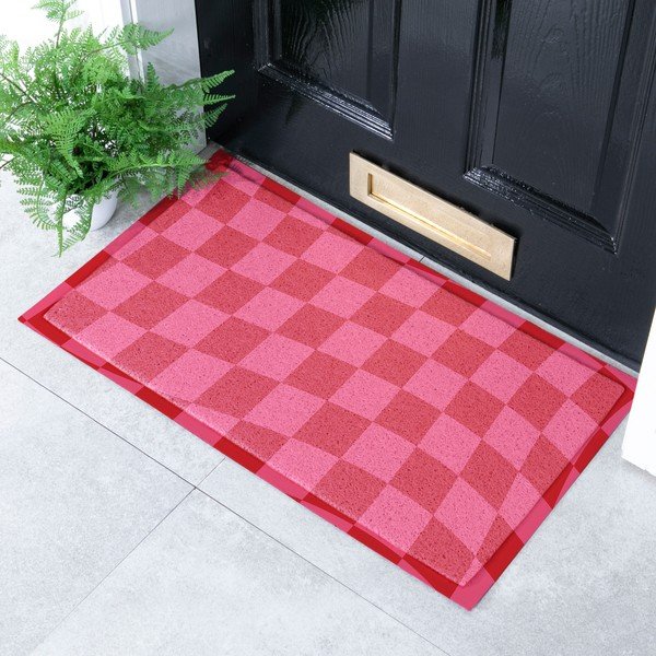 Otirač od reciklirane plastike 40x70 cm Wavy Checkerboard  – Artsy Doormats-image-1