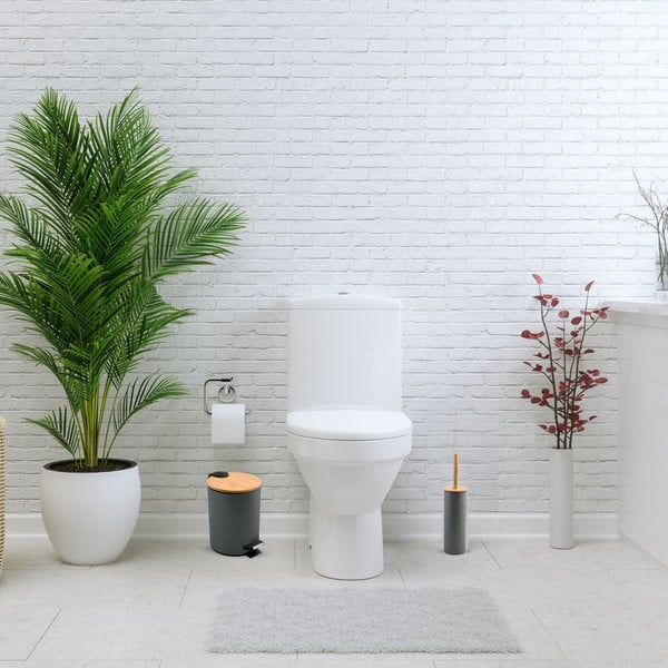 Tamno siva željezna kanta za smeće s pedalom 5 l   Adonis – Spirella-image-1