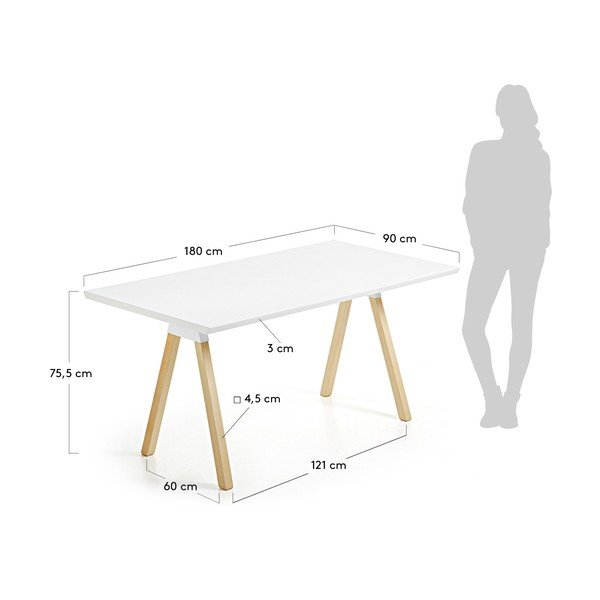 Blagovaonski stol La Forma Stick, 90 x 180 cm-image-2