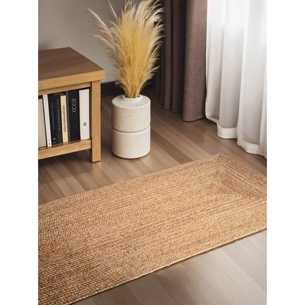 Obostrana/ručno rađena jutena staza u prirodnoj boji 80x200 cm Sharmila Natural Brown – Hanse Home-image-1