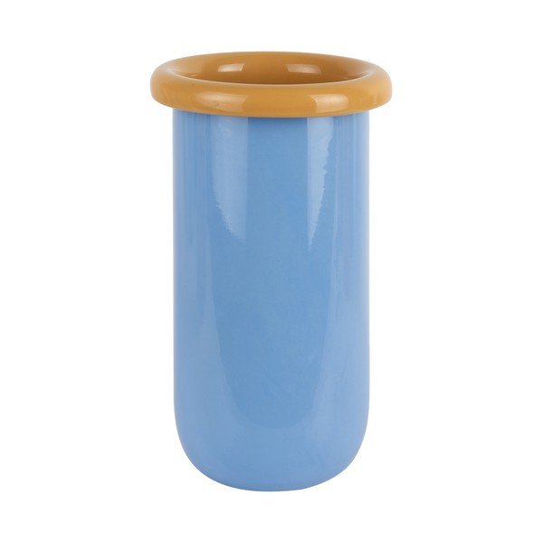 Plava staklena vaza (visina 25 cm) Plegado  – PT LIVING