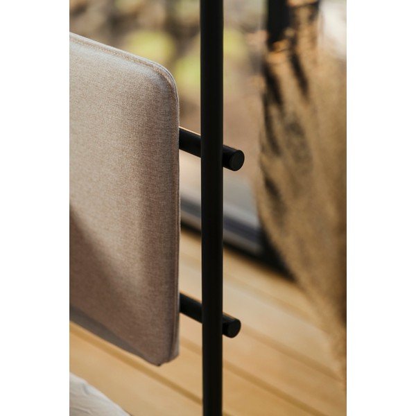 Crni/bež željezni tapecirani bračni krevet s baldihanom s podnicom 180x200 cm Eton – noo.ma-image-3