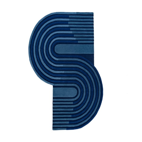 Tamno plavi ručno rađen vunen tepih 120x180 cm Conway Retro – Flair Rugs