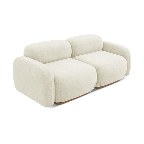 Krem sofa od bouclé tkanine 190 cm Ailani – Makamii-image-1