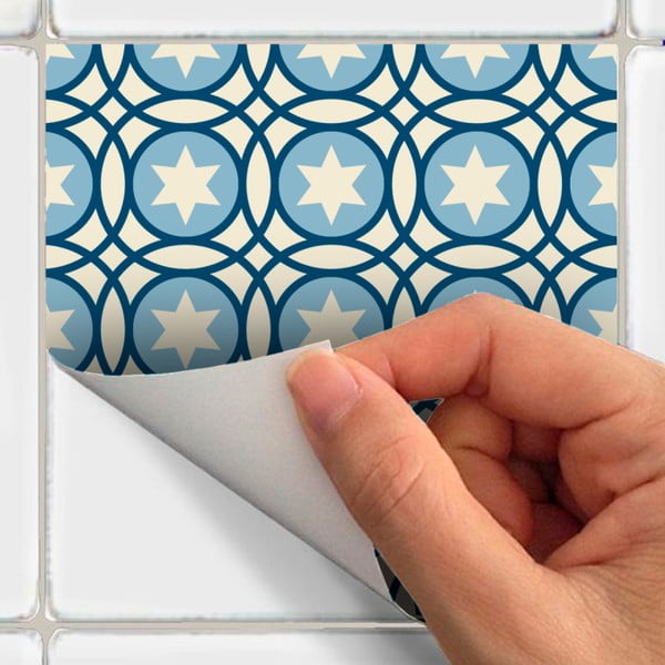 Set od 60 zidnih samoljepljivih naljepnica Ambiance Wall Decal Cement Tiles Riana, 15 x 15 cm-image-1