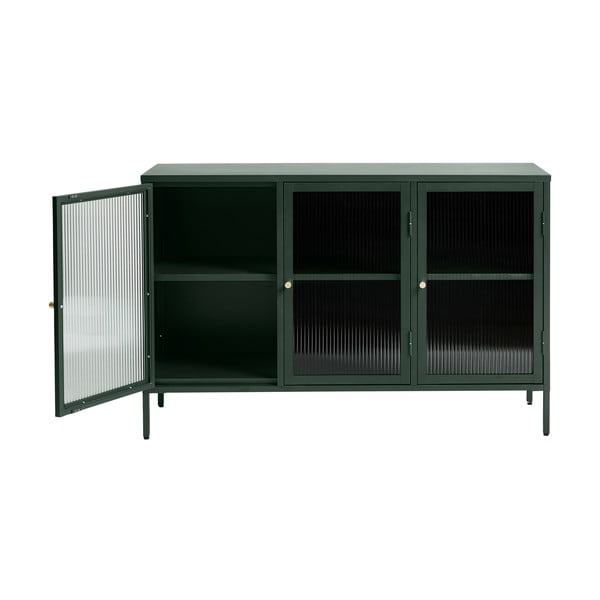Zelena metalna vitrina Unique Furniture Bronco, visina 85 cm-image-4