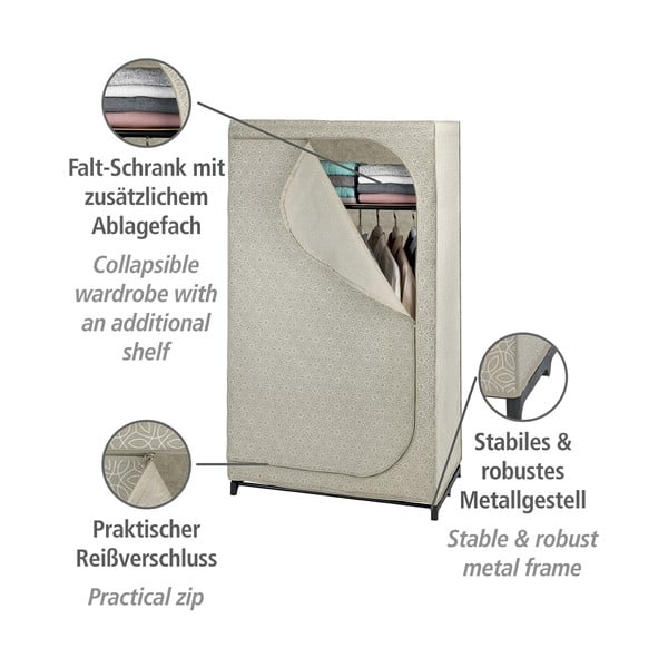 Bež tekstilni ormar 90x160 cm Balance – Wenko-image-4