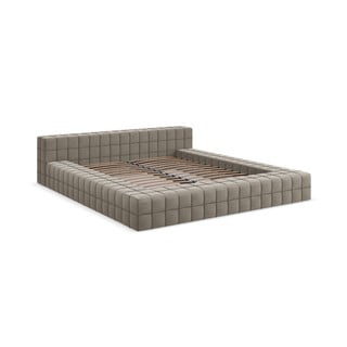 Tapecirani bračni krevet smeđe-sivi s podnicom 140x200 cm Akela – Makamii