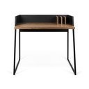 Crni stol s detaljima od orahovog drveta TemaHome Volga