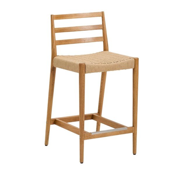 Barska stolica od punog hrasta u prirodnoj boji (visine sjedala 65 cm) Analy – Kave Home