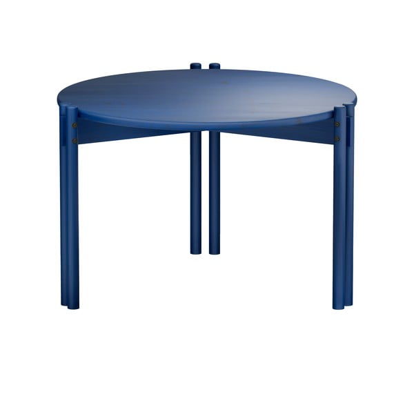 Plavi okrugao stolić za kavu od masivnog bora ø 60 cm Sticks – Karup Design