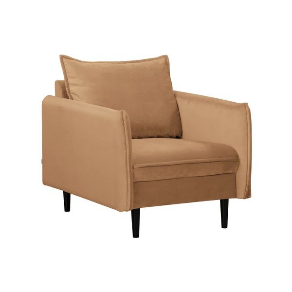 Smeđa baršunasti fotelja Juli – Ropez