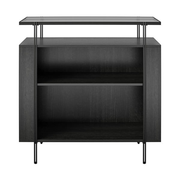 Crna niska komoda u dekoru hrasta 90x90 cm Wainwright - Queer Eye-image-2