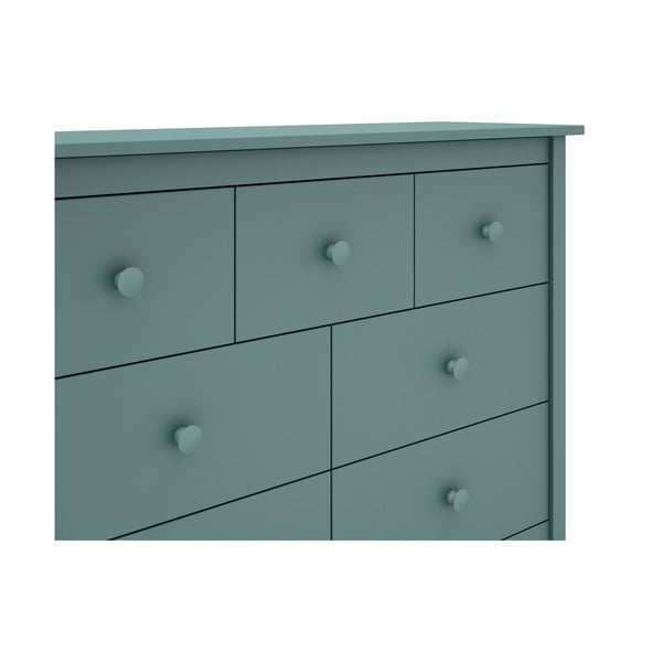 Niska dječja škrinja od borovine u petrolej boji 110x80 cm Max - Marckeric-image-1