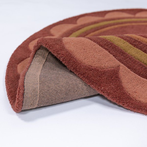 Bordo ručno rađen vunen okrugao tepih ø 120 cm Lois – Flair Rugs-image-3