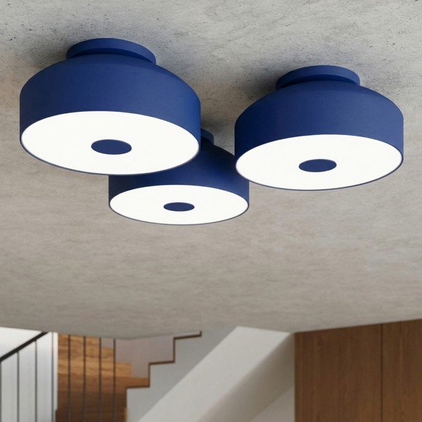 Plava željezna stropna svjetiljka ø 30 cm Omiq – Sollux-image-3