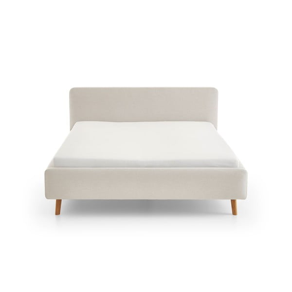 Krem tapecirani bračni krevet bez podnice 180x200 cm Mattis – Meise Möbel-image-3